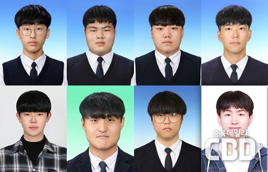 왼쪽상단부터 김명구, 김영우, 김준영, 남현창, 신재민, 양영규, 이강배, 허재혁 학생입니다.