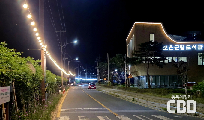보청천 1.8km 구간에 아름다운 경관조명 설치! 야간 힐링 명소로 재탄생-보청천변에 설치된 경관조명 모습